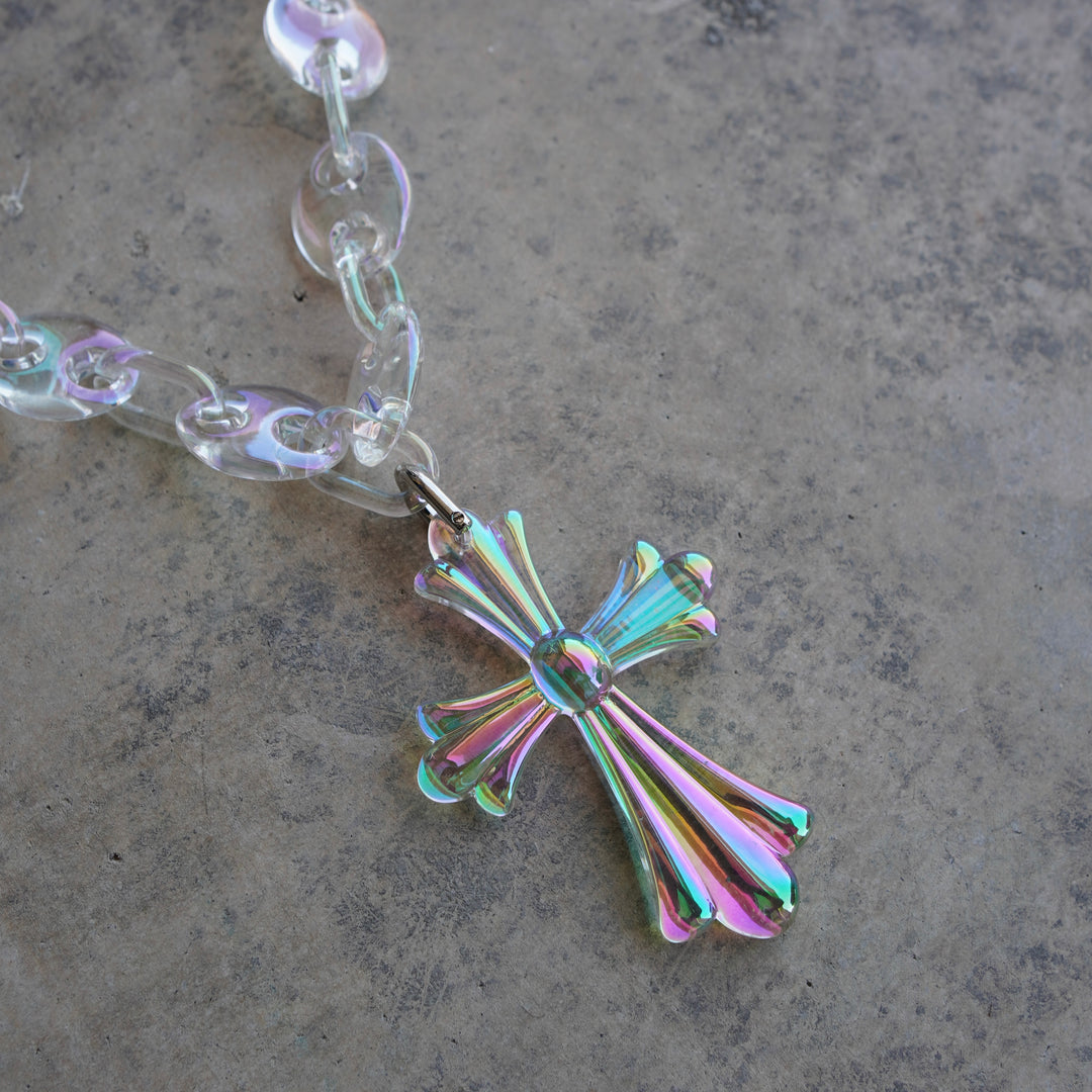 Opal Cross Link Necklace