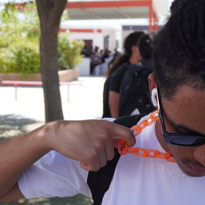 Orange X-Ray Link Necklace