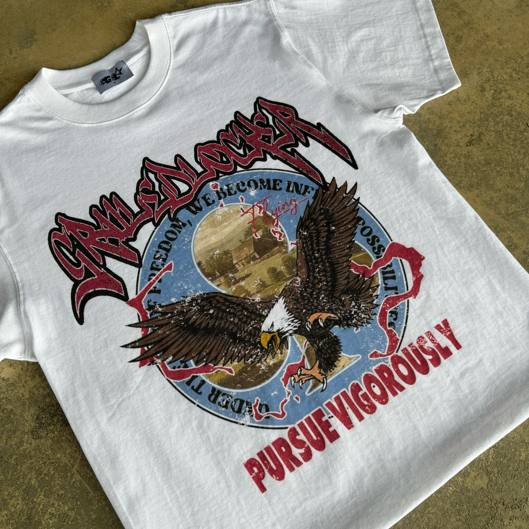 "Vintage Eagle Tee" (White)