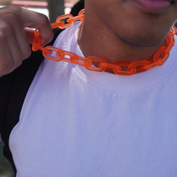 Orange X-Ray Link Necklace