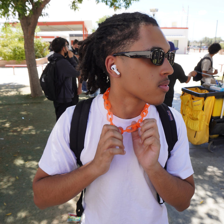 Orange X-Ray Link Necklace