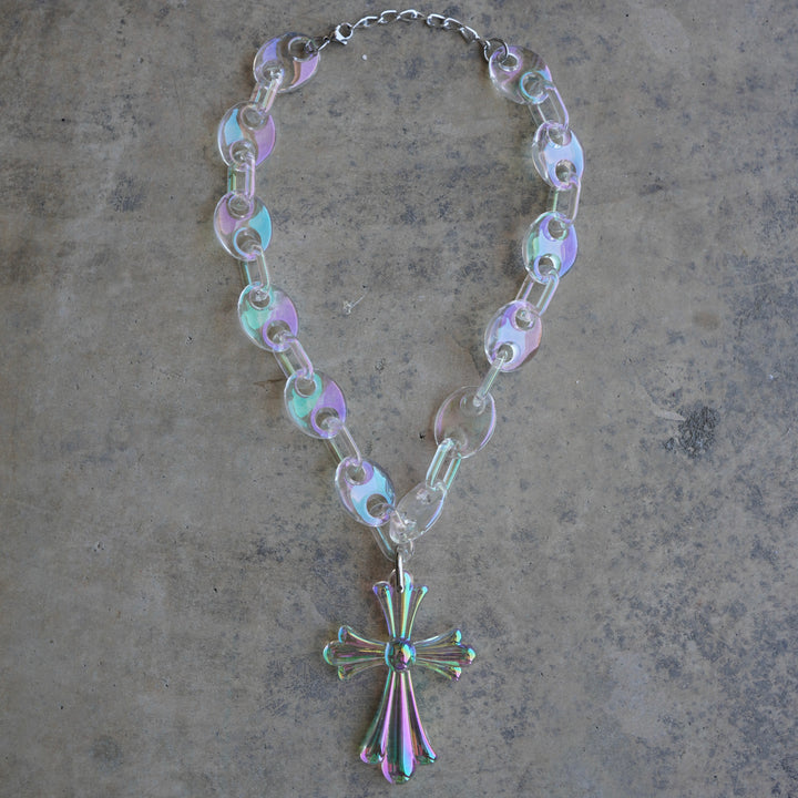 Opal Cross Link Necklace