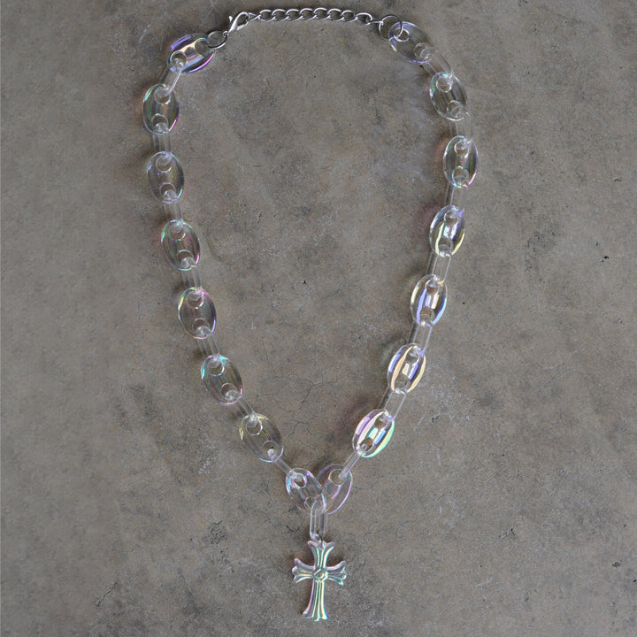 Mini Opal Cross Link Necklace