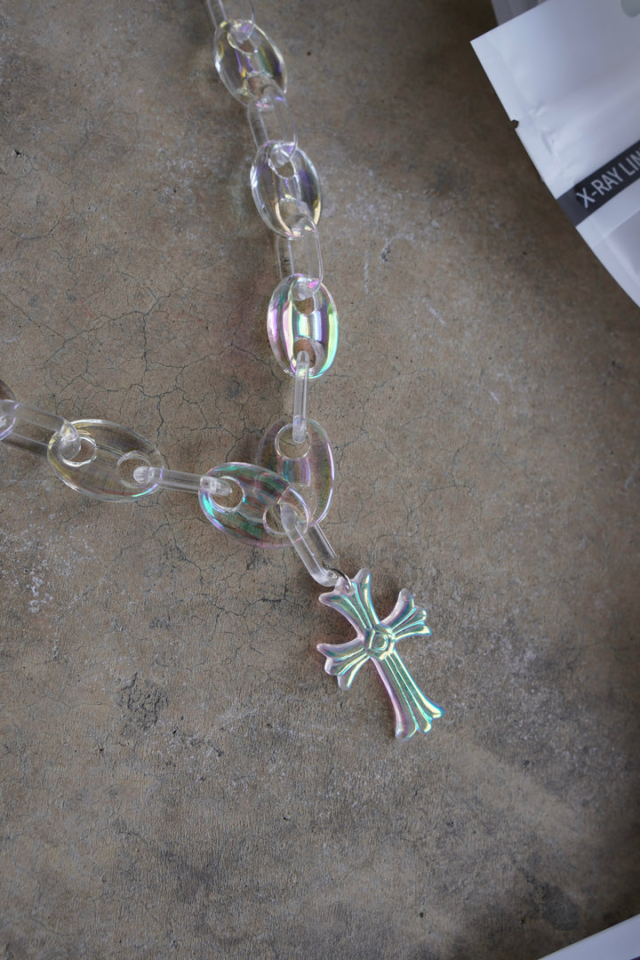 Mini Opal Cross Link Necklace